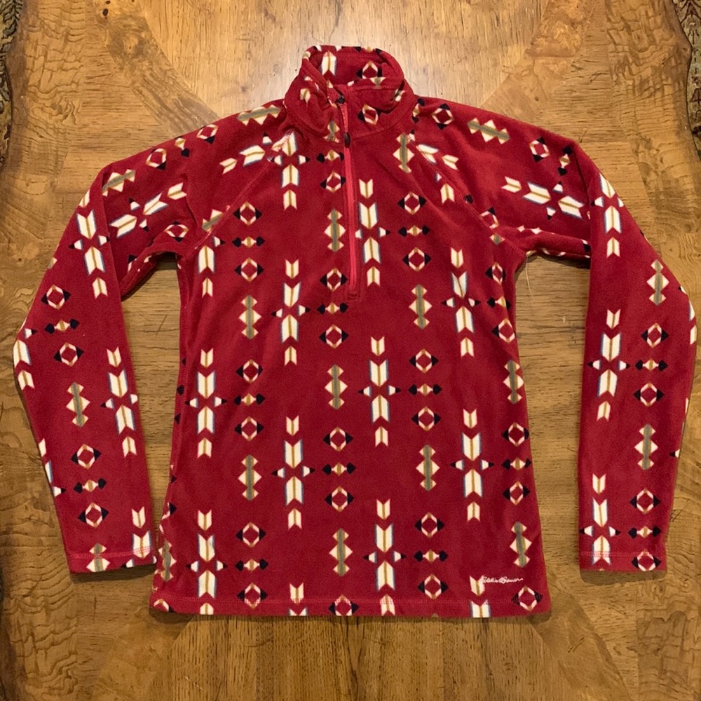 Size Extra Small Eddie Bauer Aztec Fleece 1/4 zip